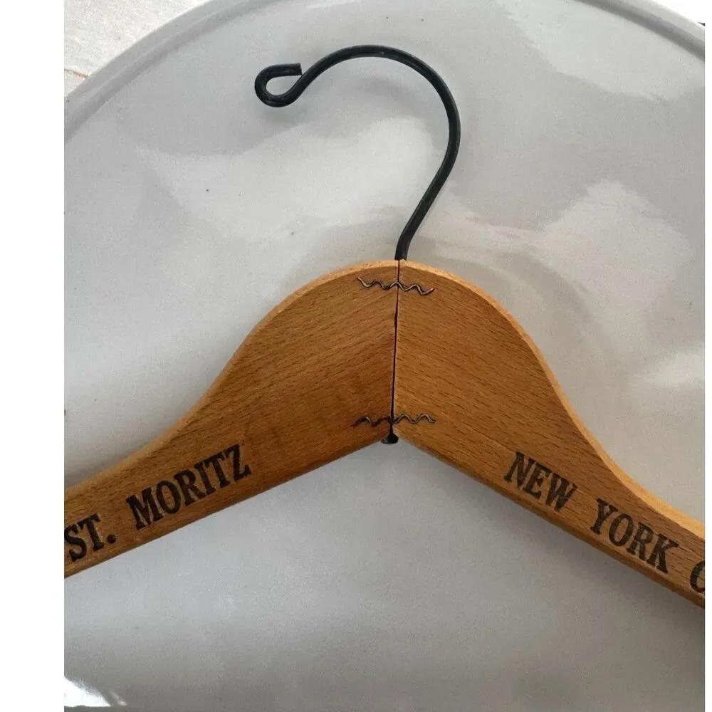 Vintage Wooden hanger St. Moritz Hotel New York City - now Ritz Carlton